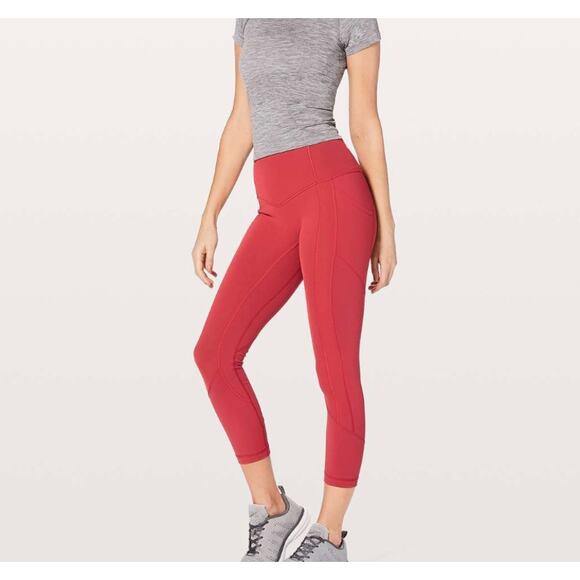 Lululemon All The Right Places Crop II *23" Persian Red Women's Size 4 - Picture 1 of 4